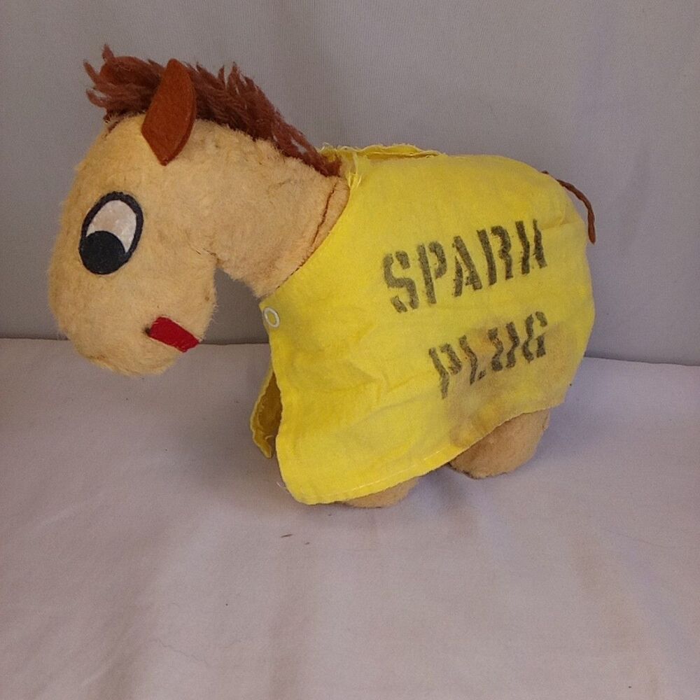 Vintage Spark Plug Plush Stuffed Race Horse Barney Google Billy Debeck Comic